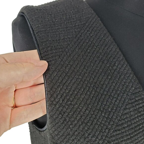 Dress the Population Modest Black V Neck Fit Flare Midi Dress - Picture 6 of 16